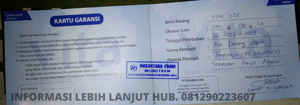 Agen Kasur Busa Inoac Nganjuk, Harga-Grosir, Free ongkir 081290223607